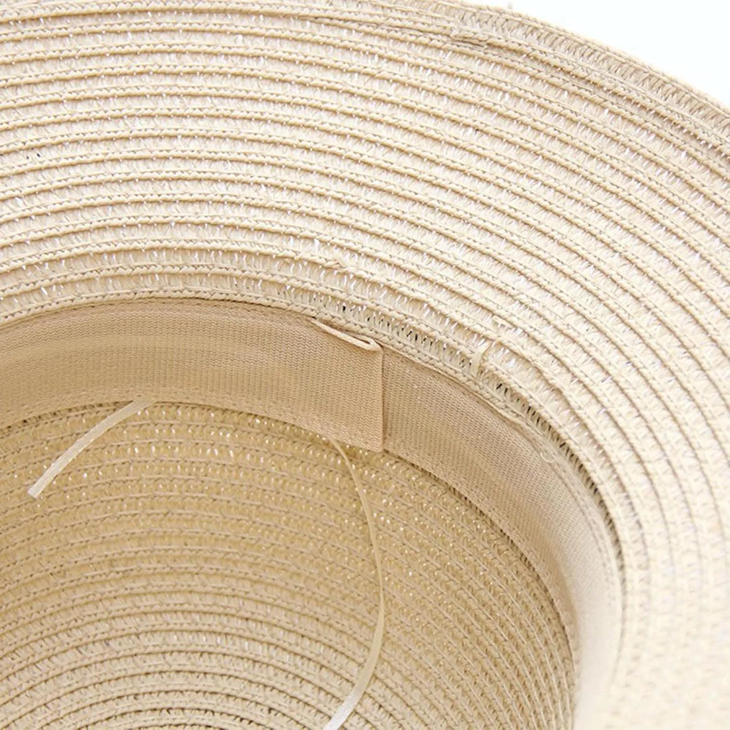 Sun Hats for Women Wide Brim Foldable Straw Roll Up Ponytail Sun Visor Hats UPF 50 Summer Beach Packable Hat
