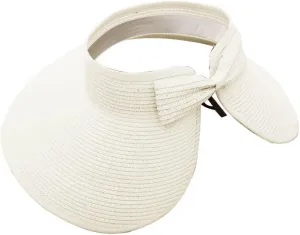 Sun Hats Ponytail Wide Brim Summer Visor for Womens Beach Hat Packable UPF Travel