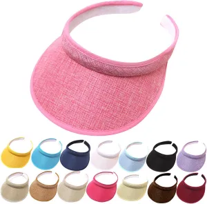 Sun Sports Visor Hat Cloth Covered Slip on Visor Cotton Womens Visor Cap Tennis Visor for Women Men Sun Visor