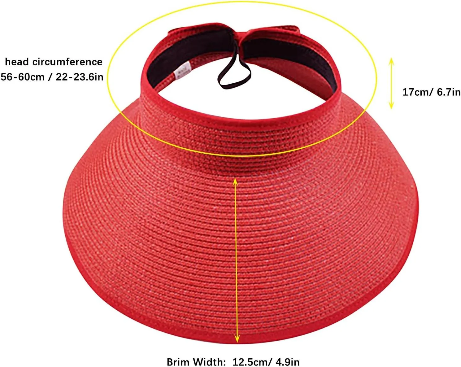 Sun Visor Hats for Women Wide Brim Roll Up Ponytail Summer Beach Hat UPF Packable Foldable Cute Beach Hats