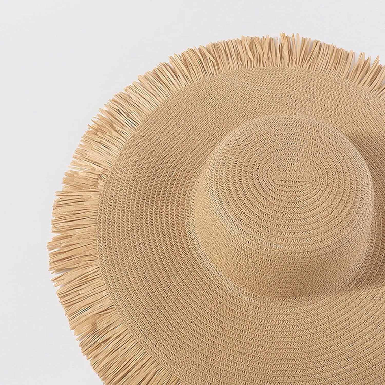 Sunvisor Hat Womens Fringe Bohemian Boho Wide Brim Women Visor Hats for Summer Straw Beach Hats Packable Wide Brimmed