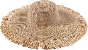 Sunvisor Hat Womens Fringe Bohemian Boho Wide Brim Women Visor Hats for Summer Straw Beach Hats Packable Wide Brimmed