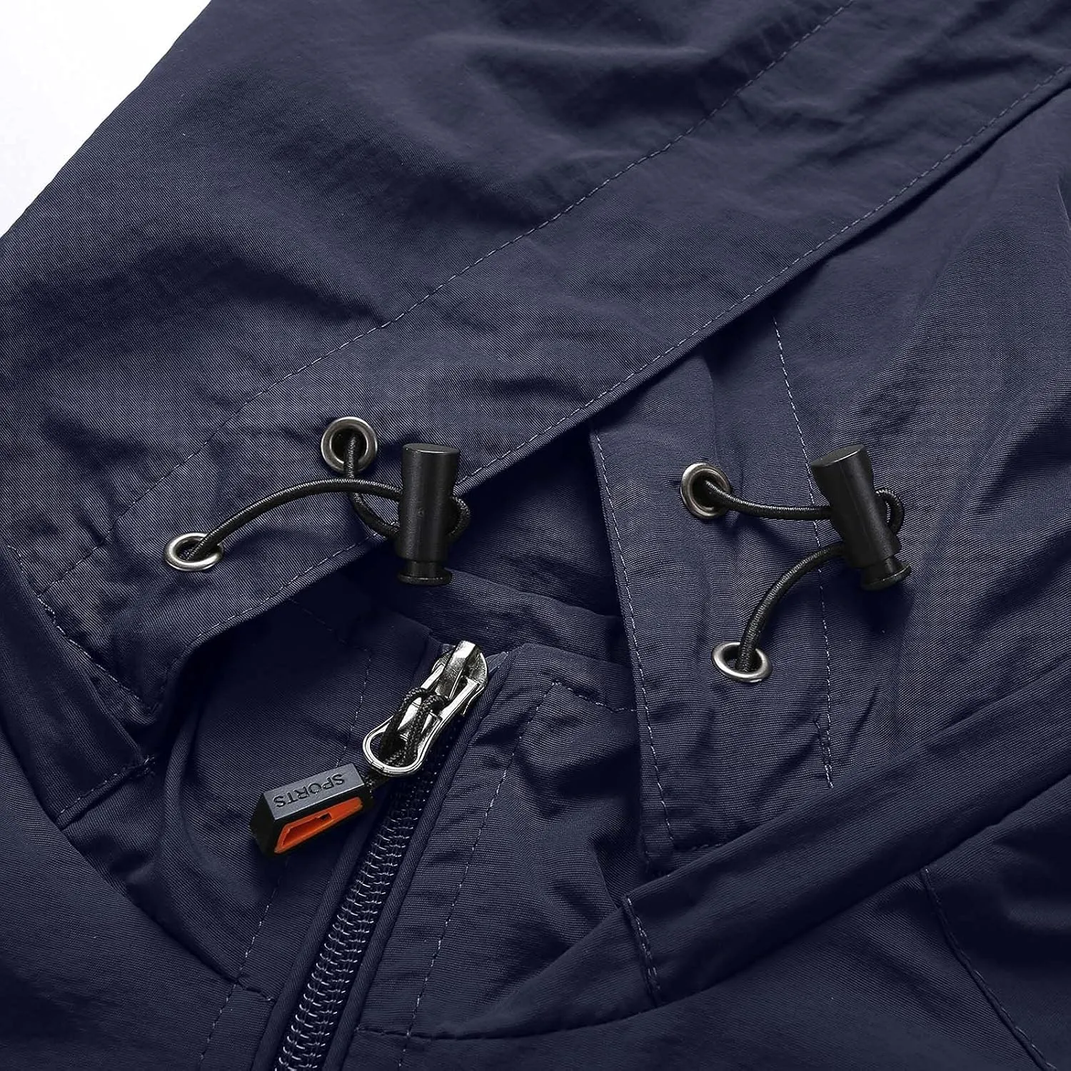 SUWBMHWE Men’s Tactical Jacket Lightweight Waterproof Windproof Jacket Hooded Zipper Windbreaker Hiking Running Coat