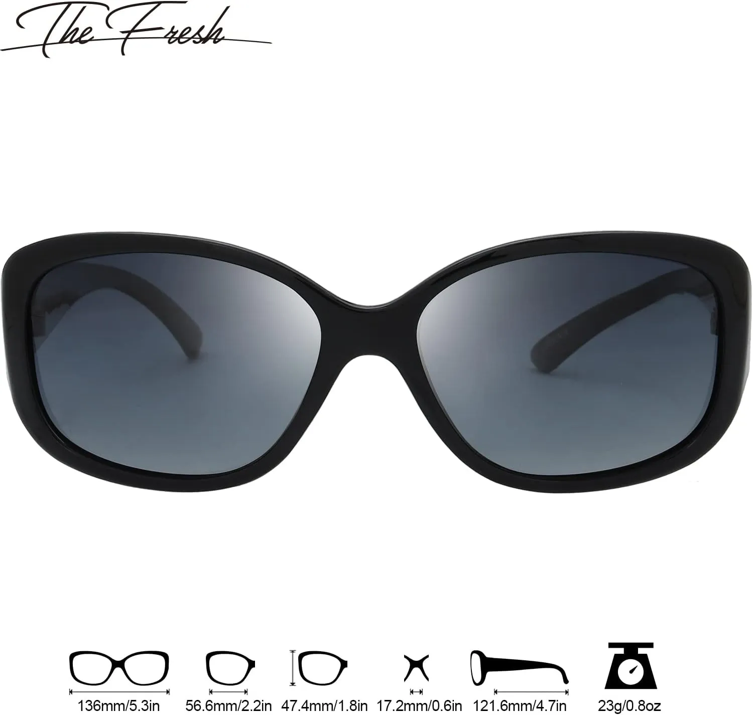 The Fresh Polarized Vintage Classic Square Trendy Sunglasses - Exquisite Packaging