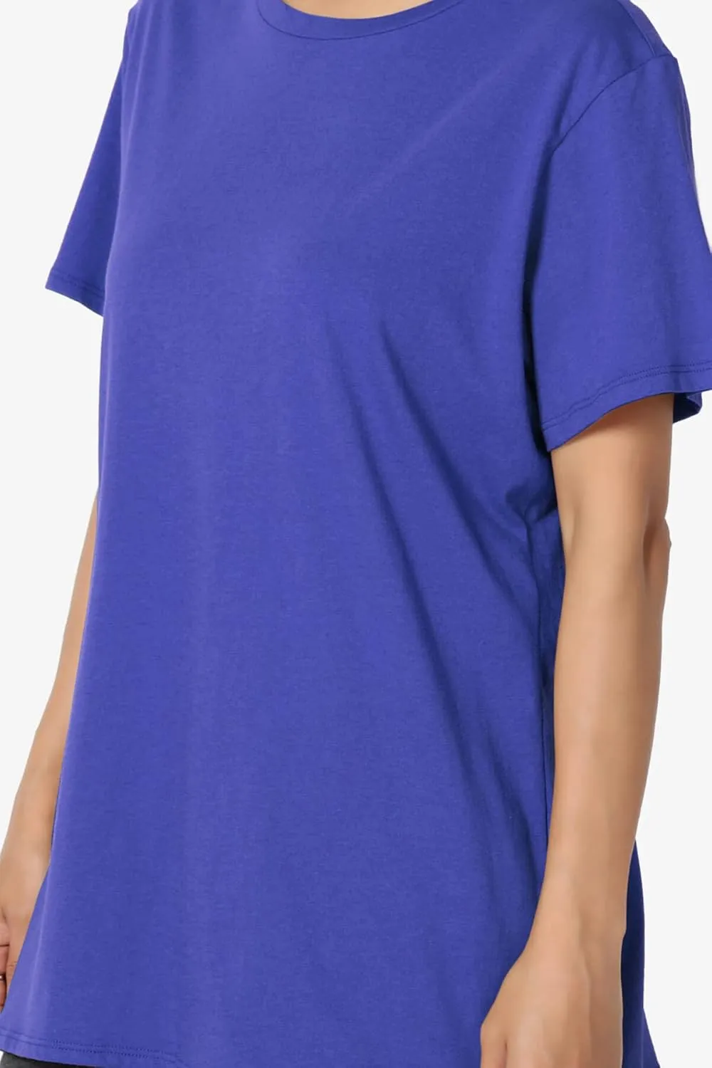 TheMogan Women's Oversized T Shirts Tees Relaxed Short Sleeve Crew Neck Loose Solid Color Cotton Tunic Tops