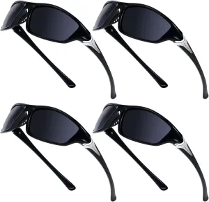 TOODOO 4 Pairs Men Polarized Sunglasses with UV Protection Driving Glasses Sports for Sport Outdoor Activities