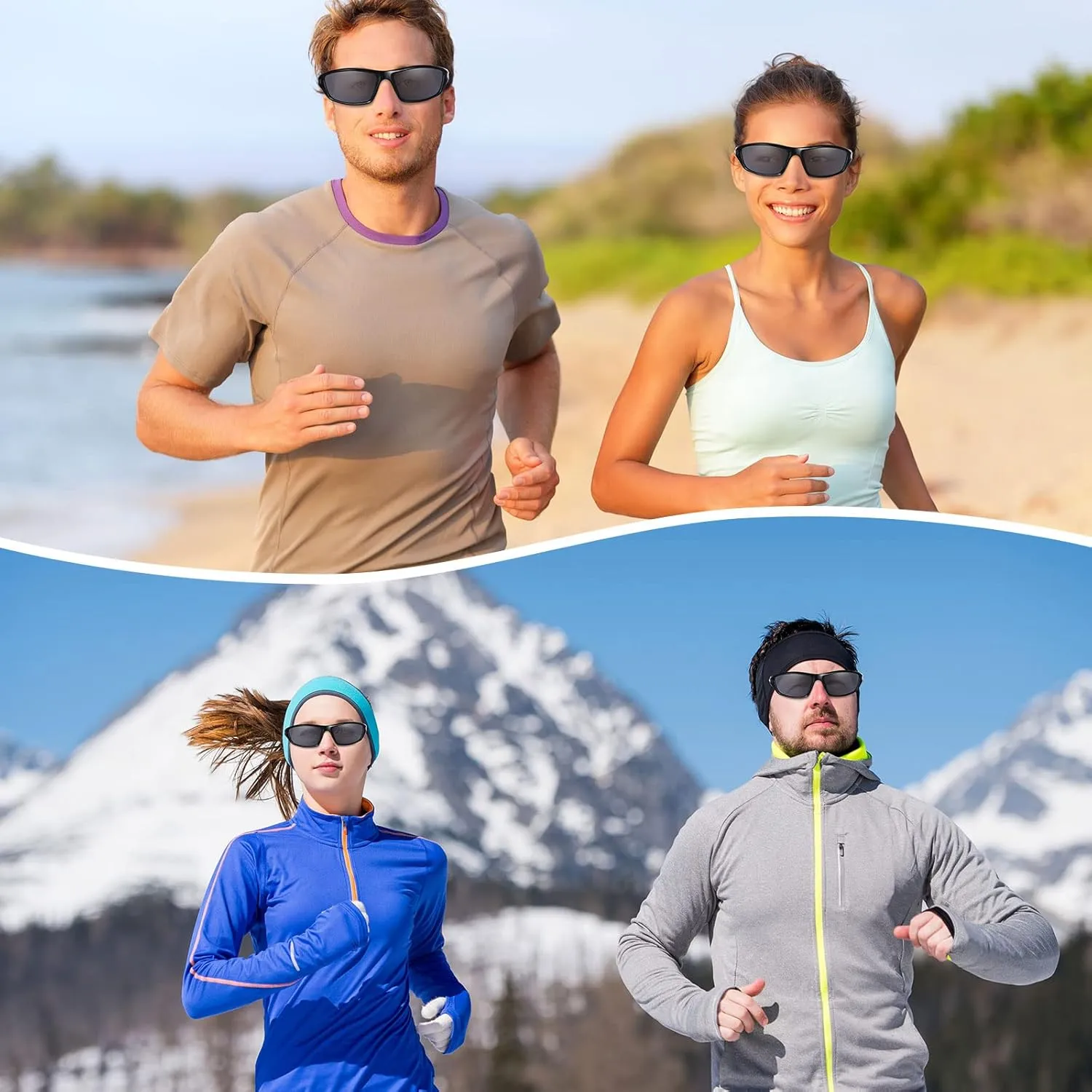 TOODOO 4 Pairs Men Polarized Sunglasses with UV Protection Driving Glasses Sports for Sport Outdoor Activities