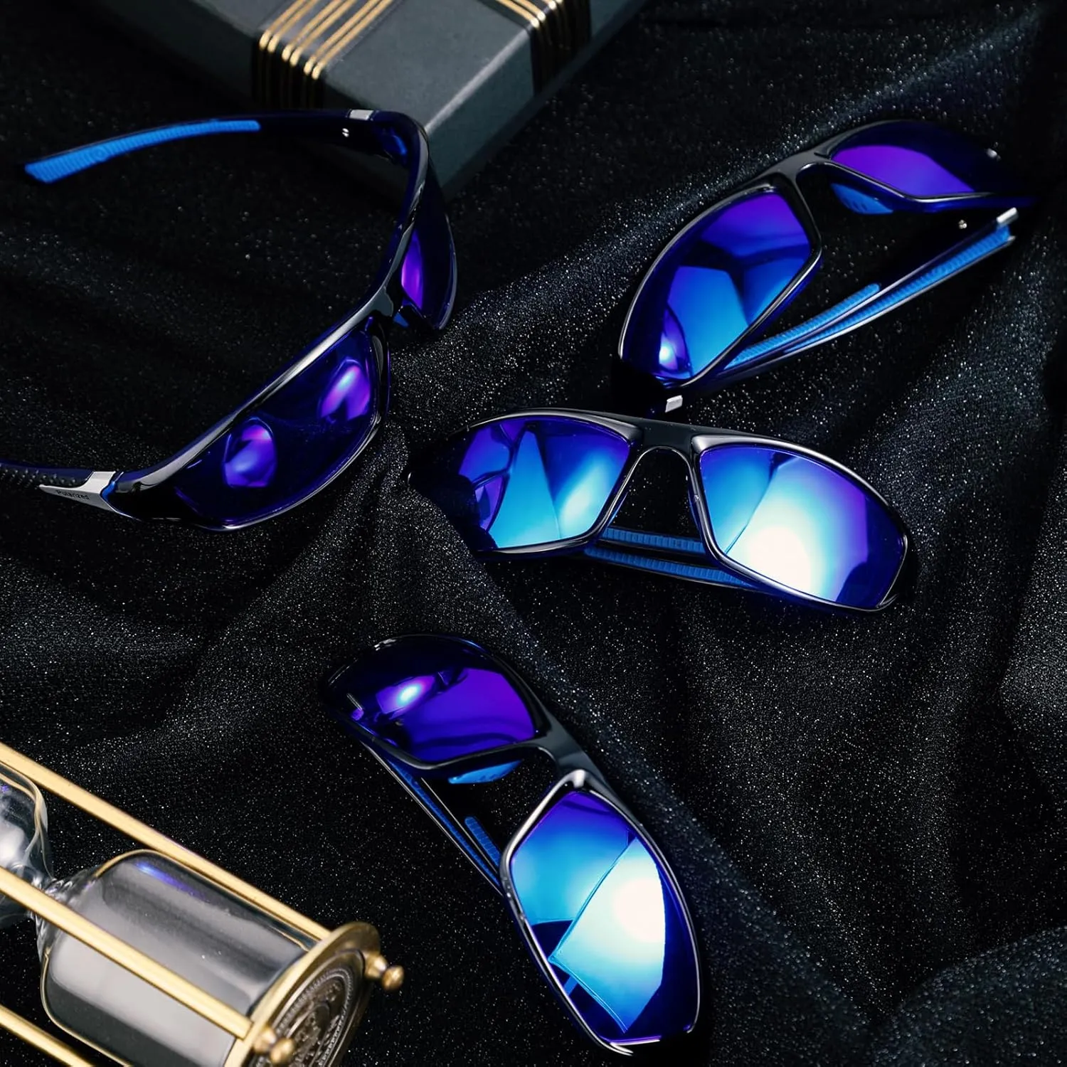 TOODOO 4 Pairs Men Polarized Sunglasses with UV Protection Driving Glasses Sports for Sport Outdoor Activities