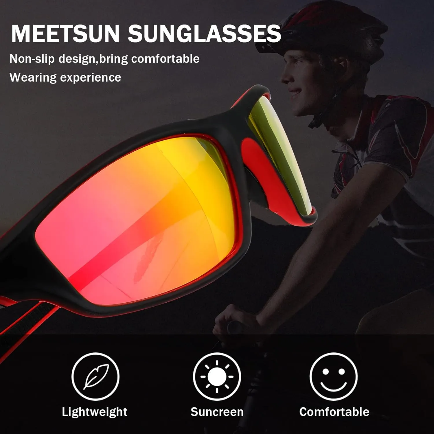 TOODOO 4 Pairs Men Polarized Sunglasses with UV Protection Driving Glasses Sports for Sport Outdoor Activities