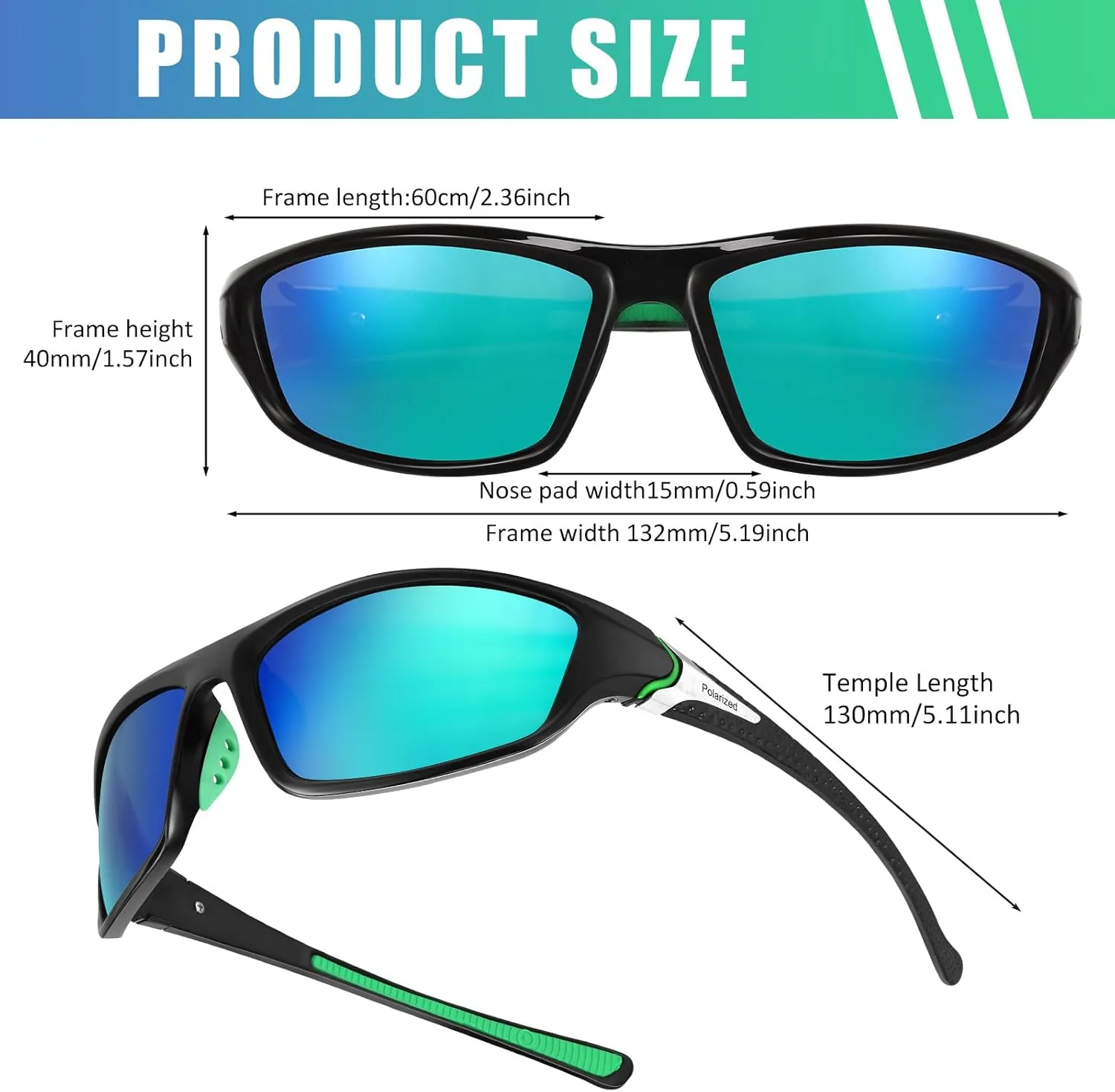 TOODOO 4 Pairs Men Polarized Sunglasses with UV Protection Driving Glasses Sports for Sport Outdoor Activities