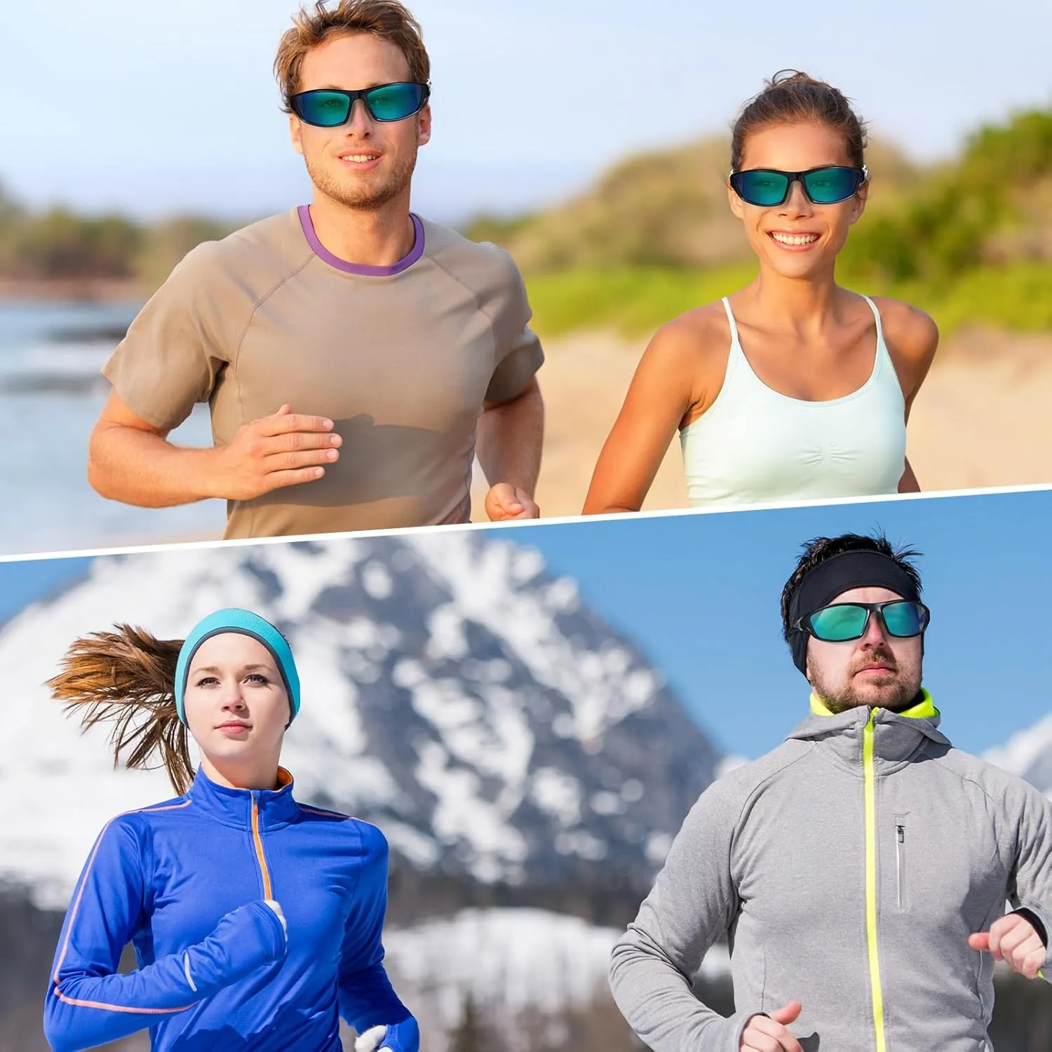 TOODOO 4 Pairs Men Polarized Sunglasses with UV Protection Driving Glasses Sports for Sport Outdoor Activities