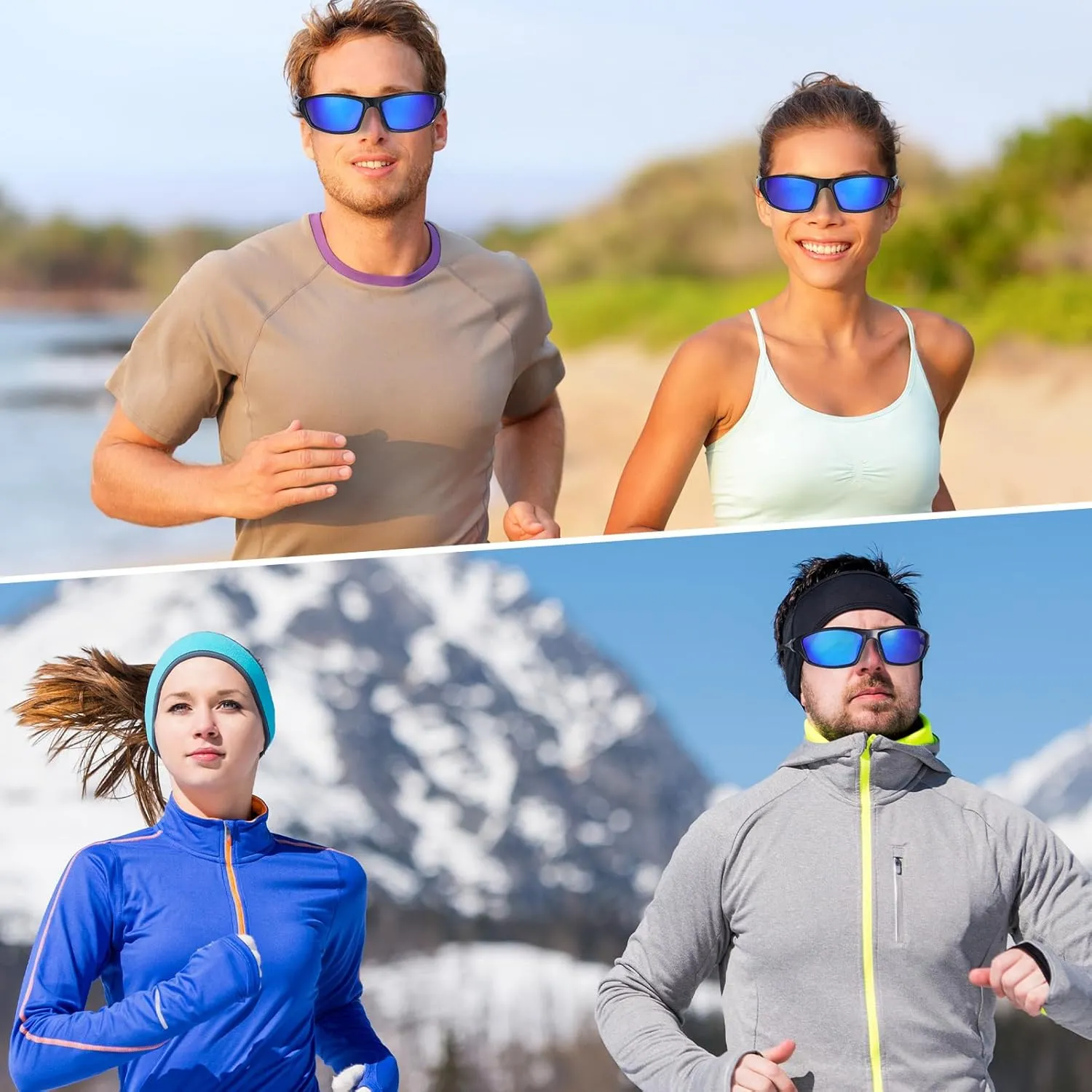TOODOO 4 Pairs Men Polarized Sunglasses with UV Protection Driving Glasses Sports for Sport Outdoor Activities