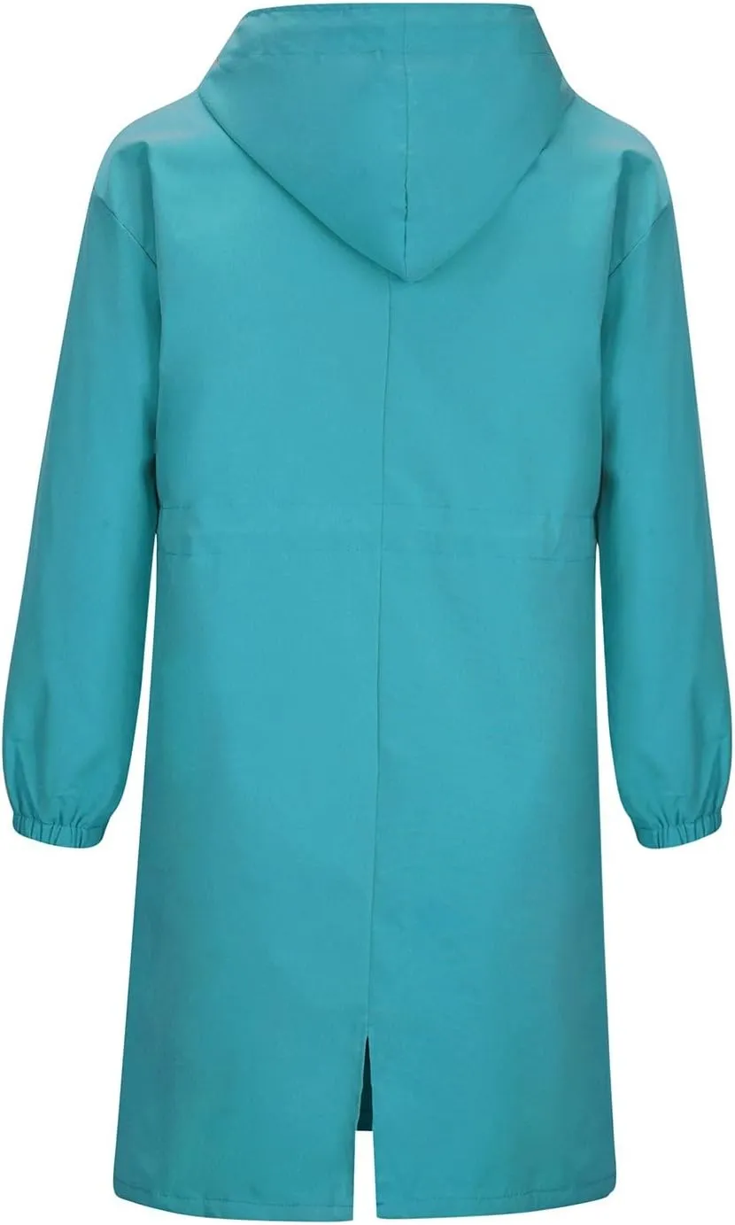 Trench Coats Women Plus Size Rain Jacket Long Anorak Jackets Oversized Hooded Waterproof Windbreaker Button Outerwear