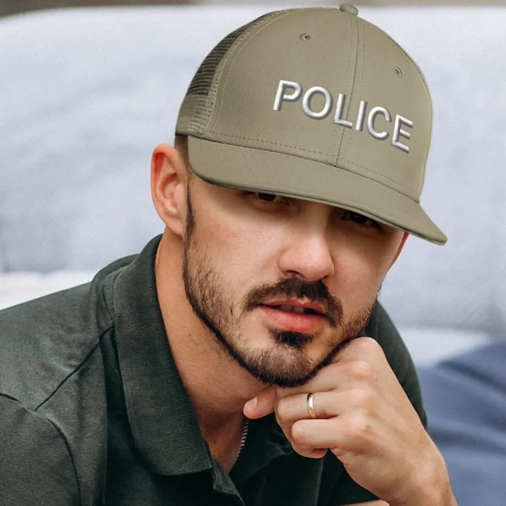 Trucker Hat Baseball Cap Police Block Style Cotton Dad Hats for Men & Women