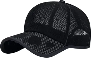 Unisex Quick-Dry Baseball Cap with Breathable Mesh Adjustable Sports Hat Running Cap Outdoor Sun Hat for Men