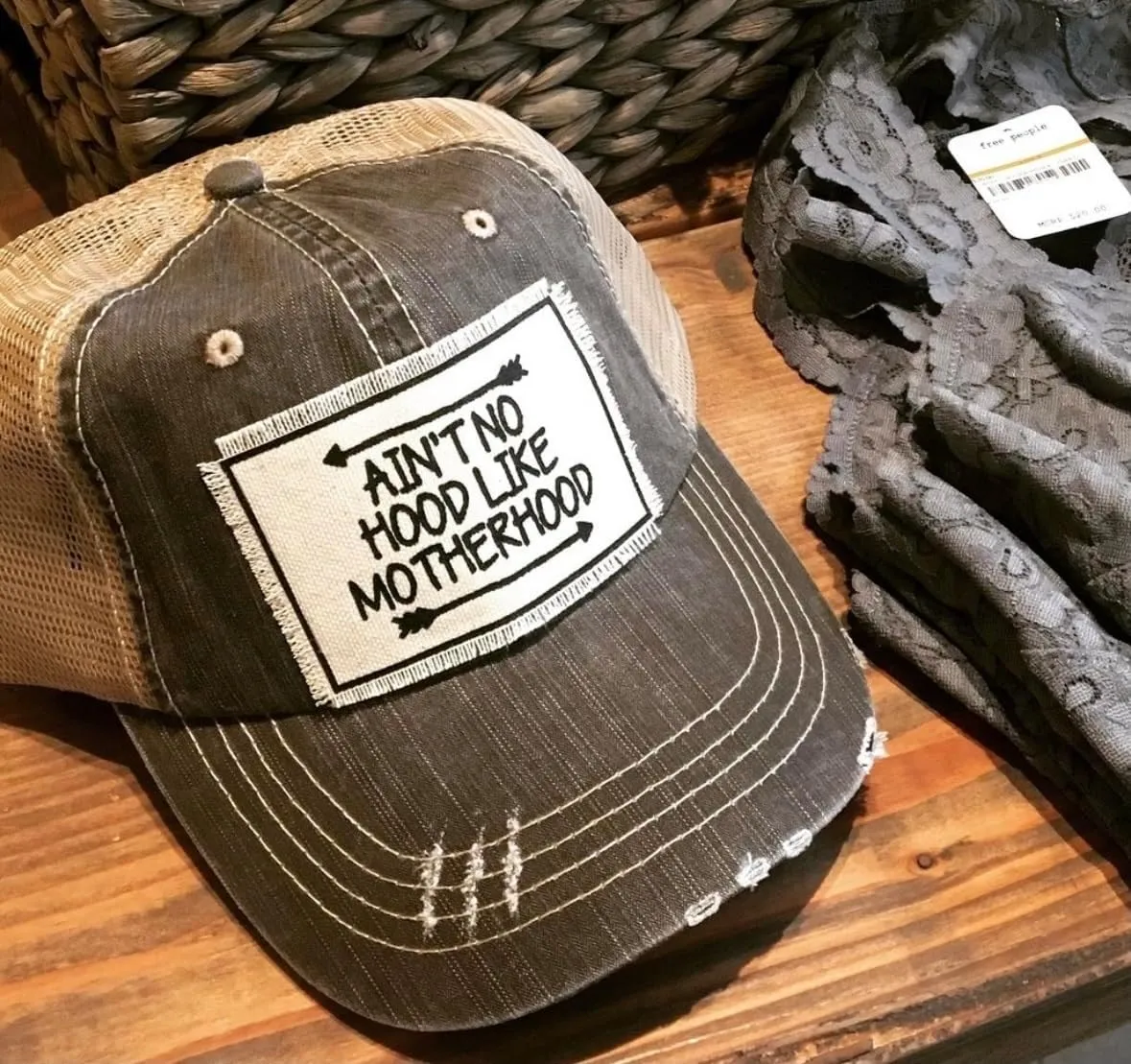 Vintage Life Funny Hats for Women and Girls, Distressed Trucker Baseball Cap with Sayings