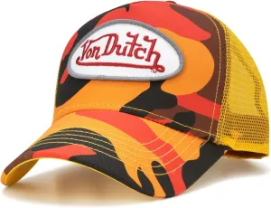 Von Dutch Monogram Trucker Cap - Retro Snapback Cap for Men and Women - Adjustable Snap Fit Panel, Mesh Rear, Curved Bill