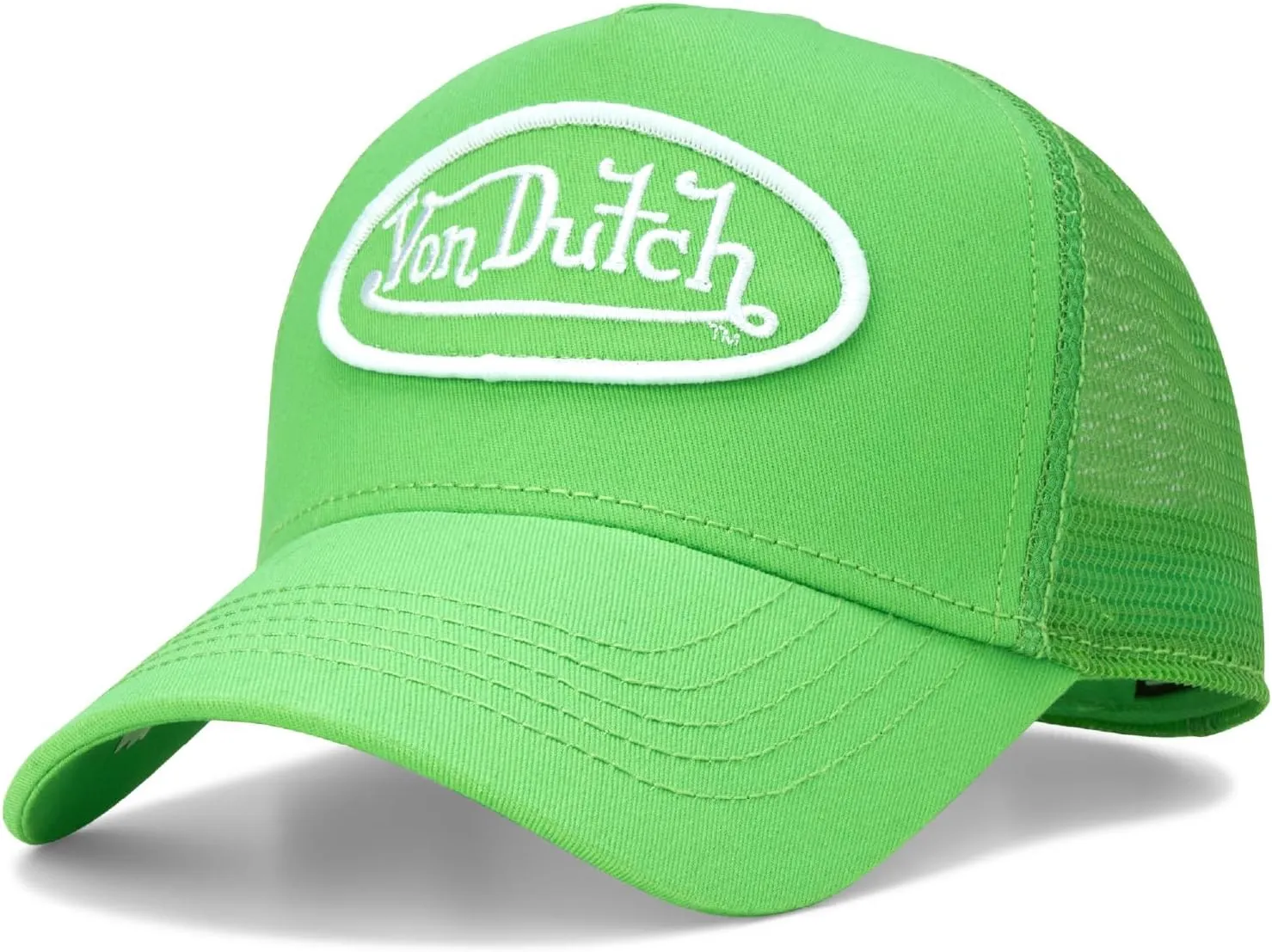 Von Dutch Unisex Trucker Hat - Curved Bill Mesh Back Retro Classic Adjustable Snapback Baseball Cap for Men and Women