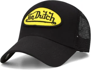 Von Dutch Unisex Trucker Hat - Curved Bill Mesh Back Retro Classic Adjustable Snapback Baseball Cap for Men and Women