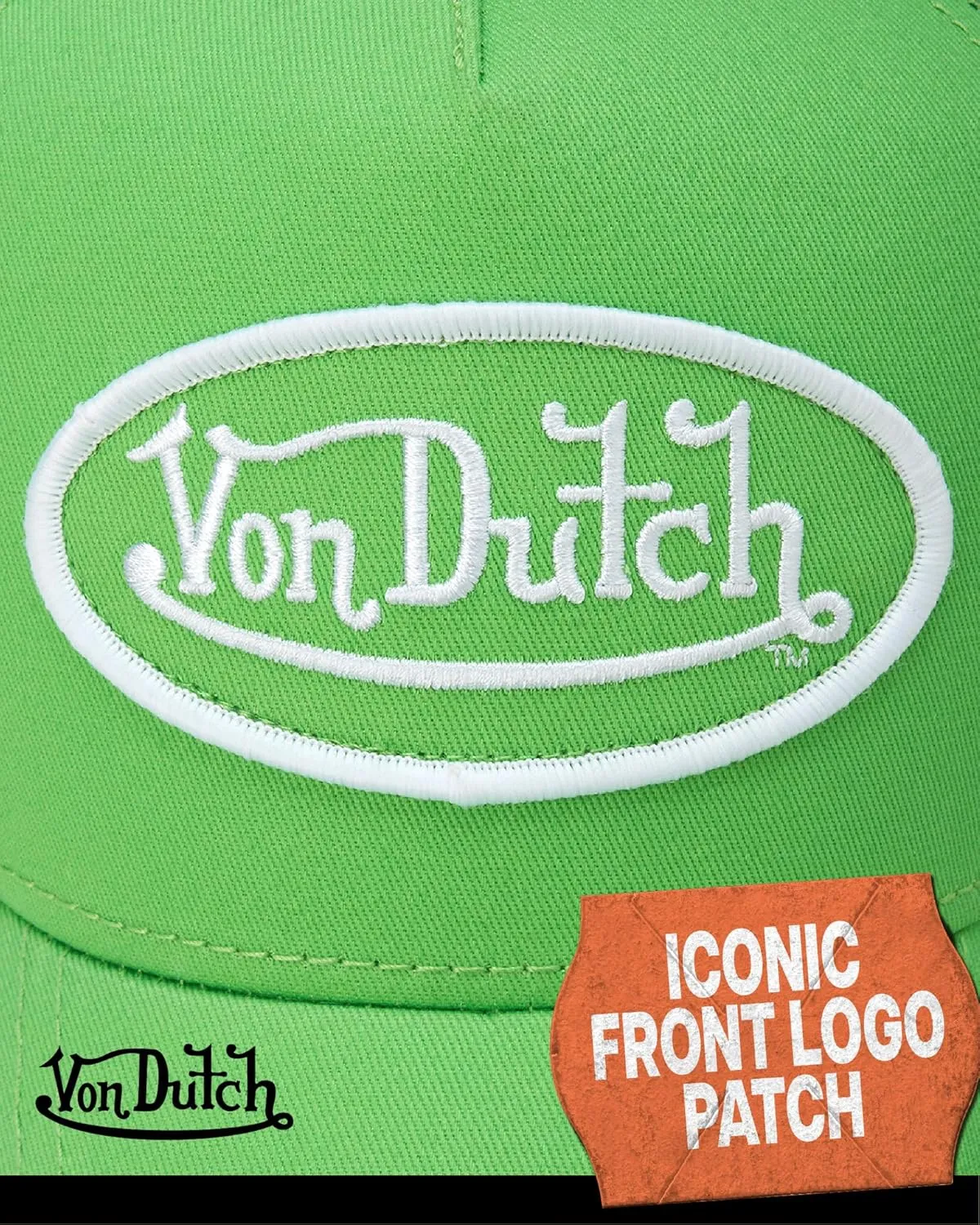 Von Dutch Unisex Trucker Hat - Curved Bill Mesh Back Retro Classic Adjustable Snapback Baseball Cap for Men and Women