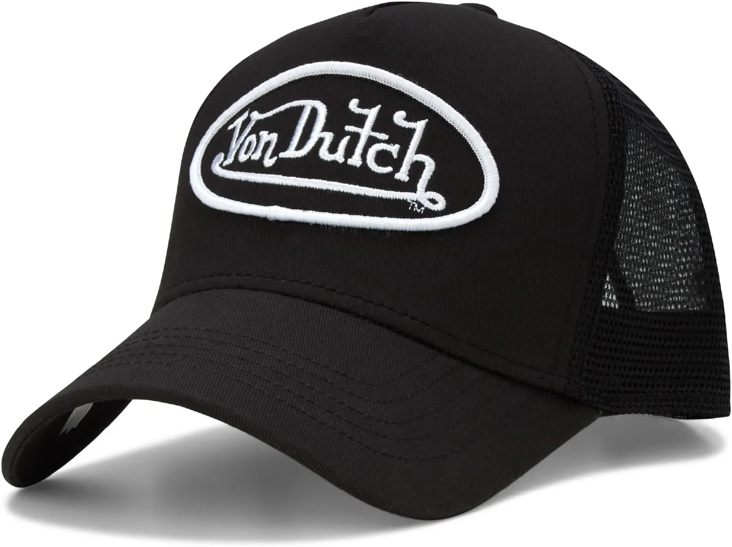 Von Dutch Unisex Trucker Hat - Curved Bill Mesh Back Retro Classic Adjustable Snapback Baseball Cap for Men and Women