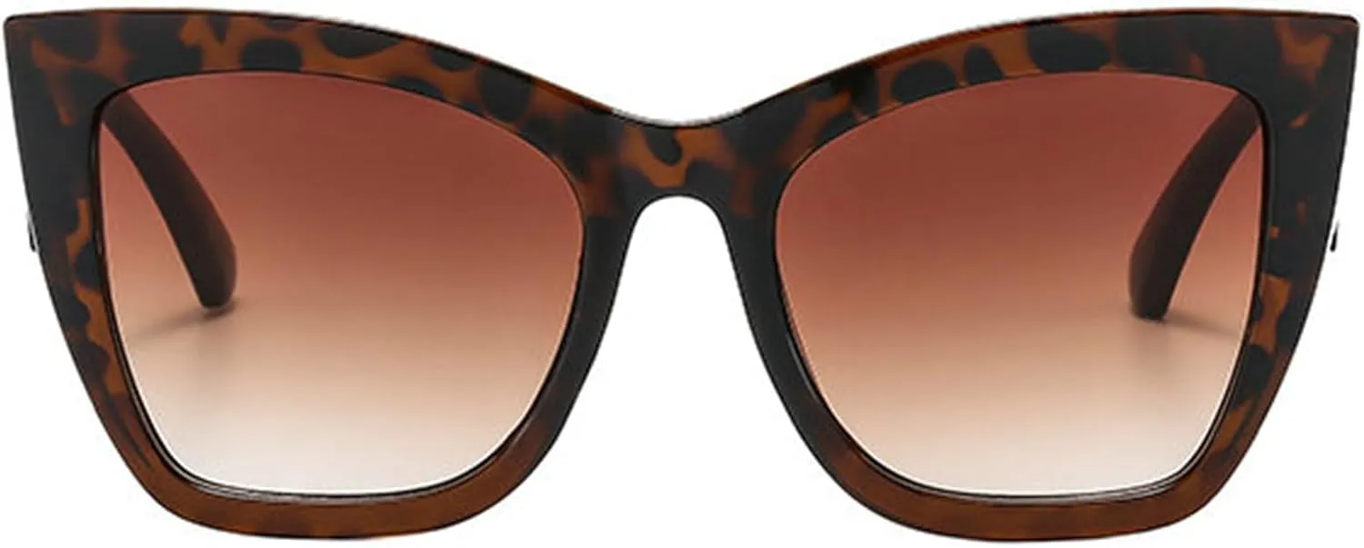 willochra Vintage Oversized Cat Eye Sunglasses Women 90s Classic Square Retro Shades Fashion Gradient Sunglasses UV400