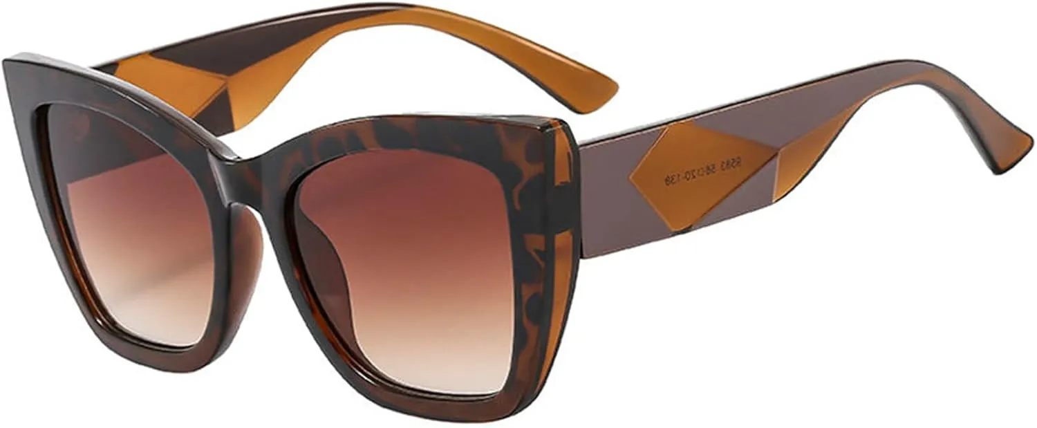 willochra Vintage Oversized Cat Eye Sunglasses Women 90s Classic Square Retro Shades Fashion Gradient Sunglasses UV400