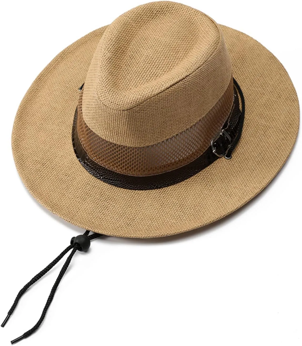Women and Mens Classic British Style Fedora Breathable Leather Buckle Chin Strap Hats Vintage Jazz Straw Panama Hat Sun Hats