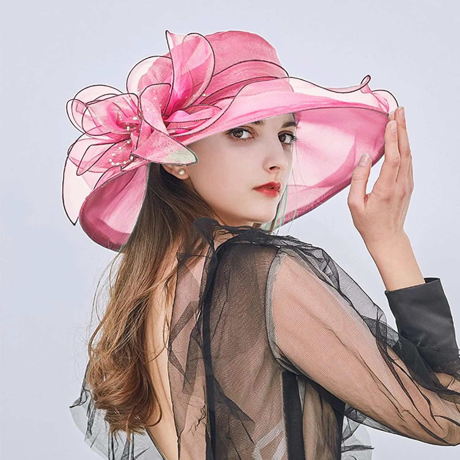 Women Church Hats for Women Fancy Tea Party Hats Wedding Fascinator Summer Travle Cap