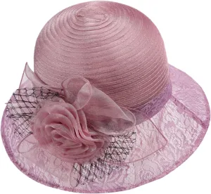 Women 𝐊entucky Church 𝐃erby Hat Church Organza Fascinator Wedding Tea Party Hats Wide Brim Sun Caps