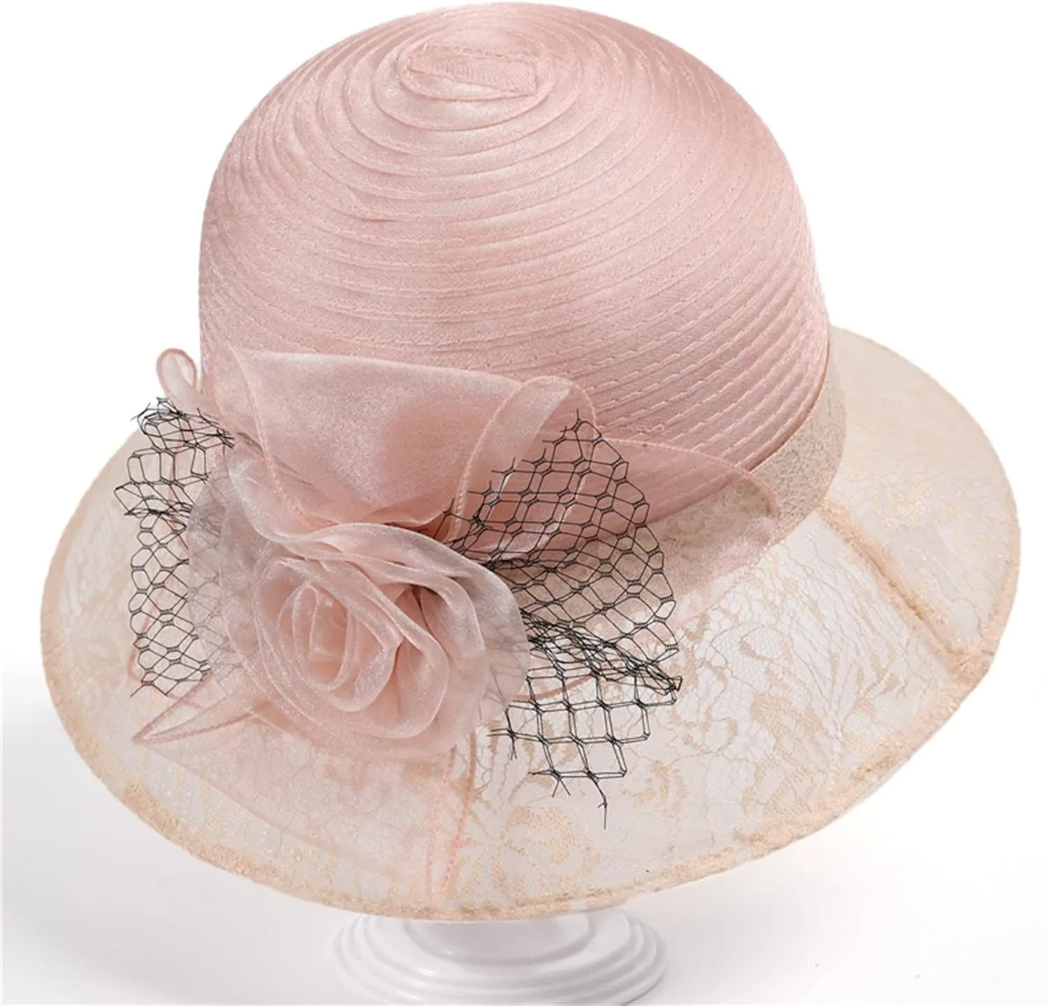 Women 𝐊entucky Church 𝐃erby Hat Church Organza Fascinator Wedding Tea Party Hats Wide Brim Sun Caps