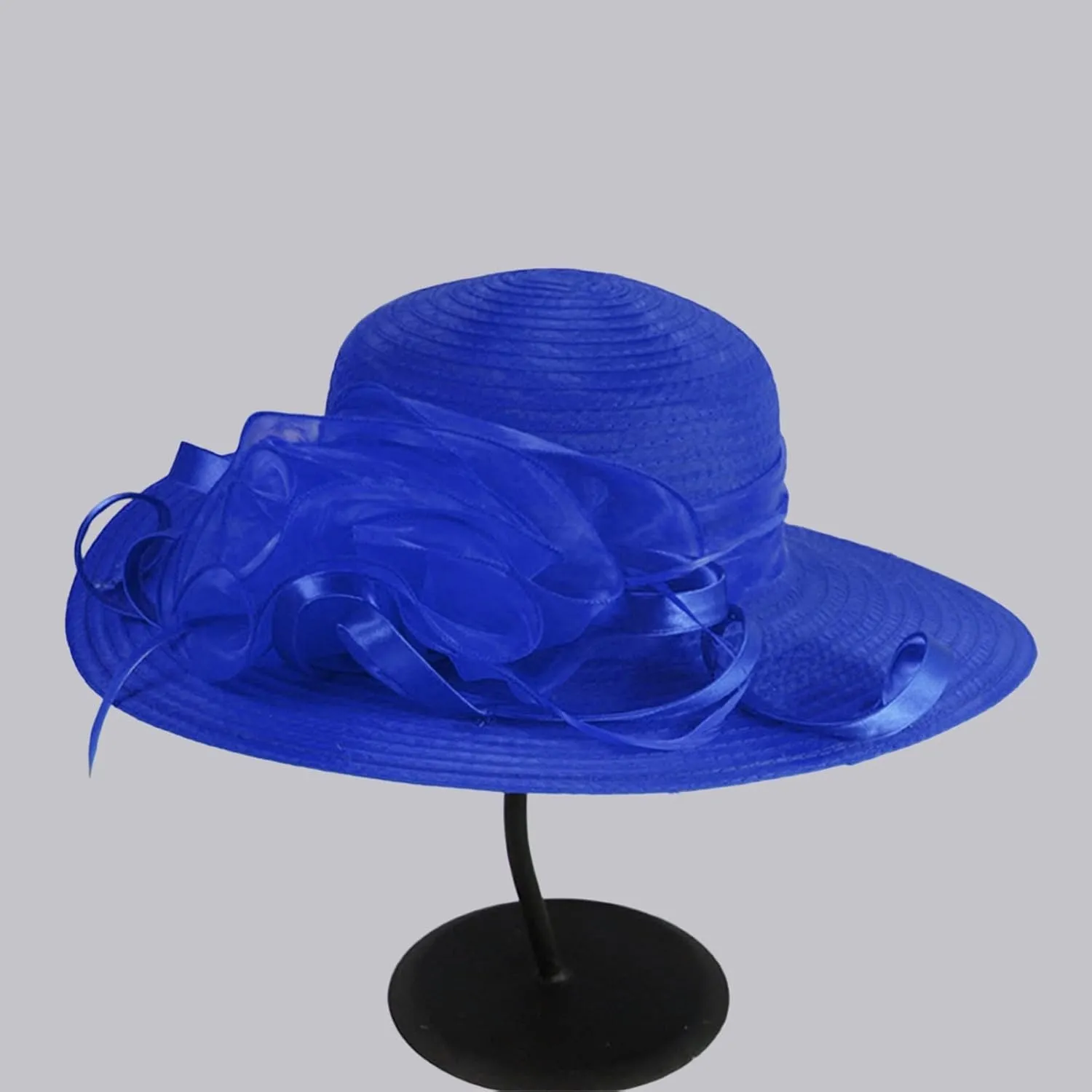 Women 𝐃erby Church Hat Organza Wedding Tea Party Fascinator Kentucky Hat Wide Brim Sun UV Protection Cap