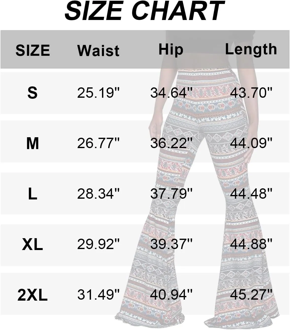 Women High Waisted Fit Flare Ethnic Paisley Floral Bell Bottoms Yoga Pants Flared Leggings