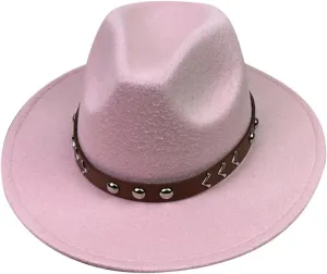 Women Men Wool Panama Hat Travel Fedora Beach Hat Fall Casual Wide Brim Church Hat