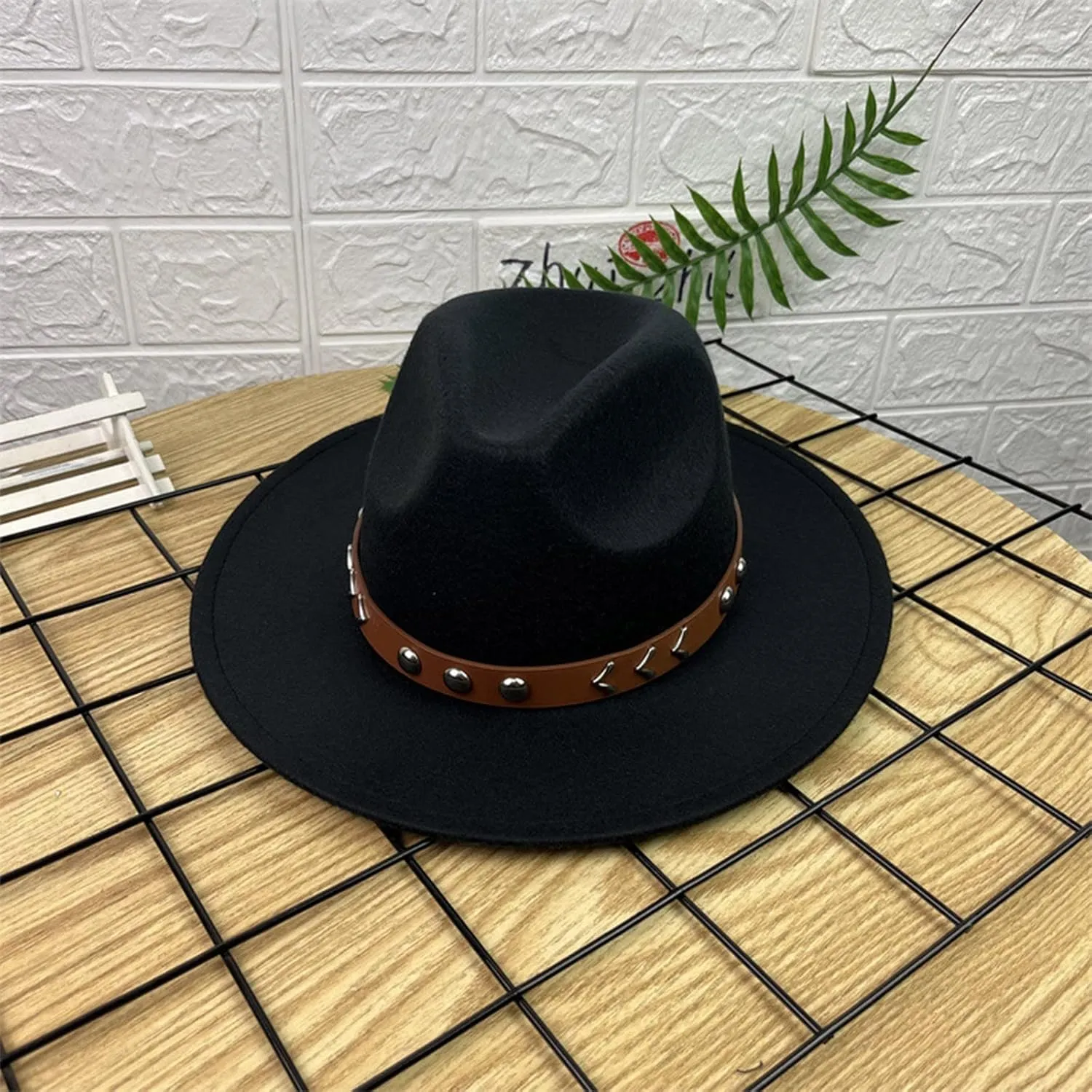 Women Men Wool Panama Hat Travel Fedora Beach Hat Fall Casual Wide Brim Church Hat