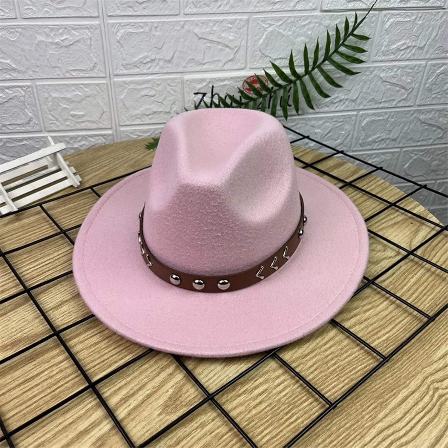 Women Men Wool Panama Hat Travel Fedora Beach Hat Fall Casual Wide Brim Church Hat