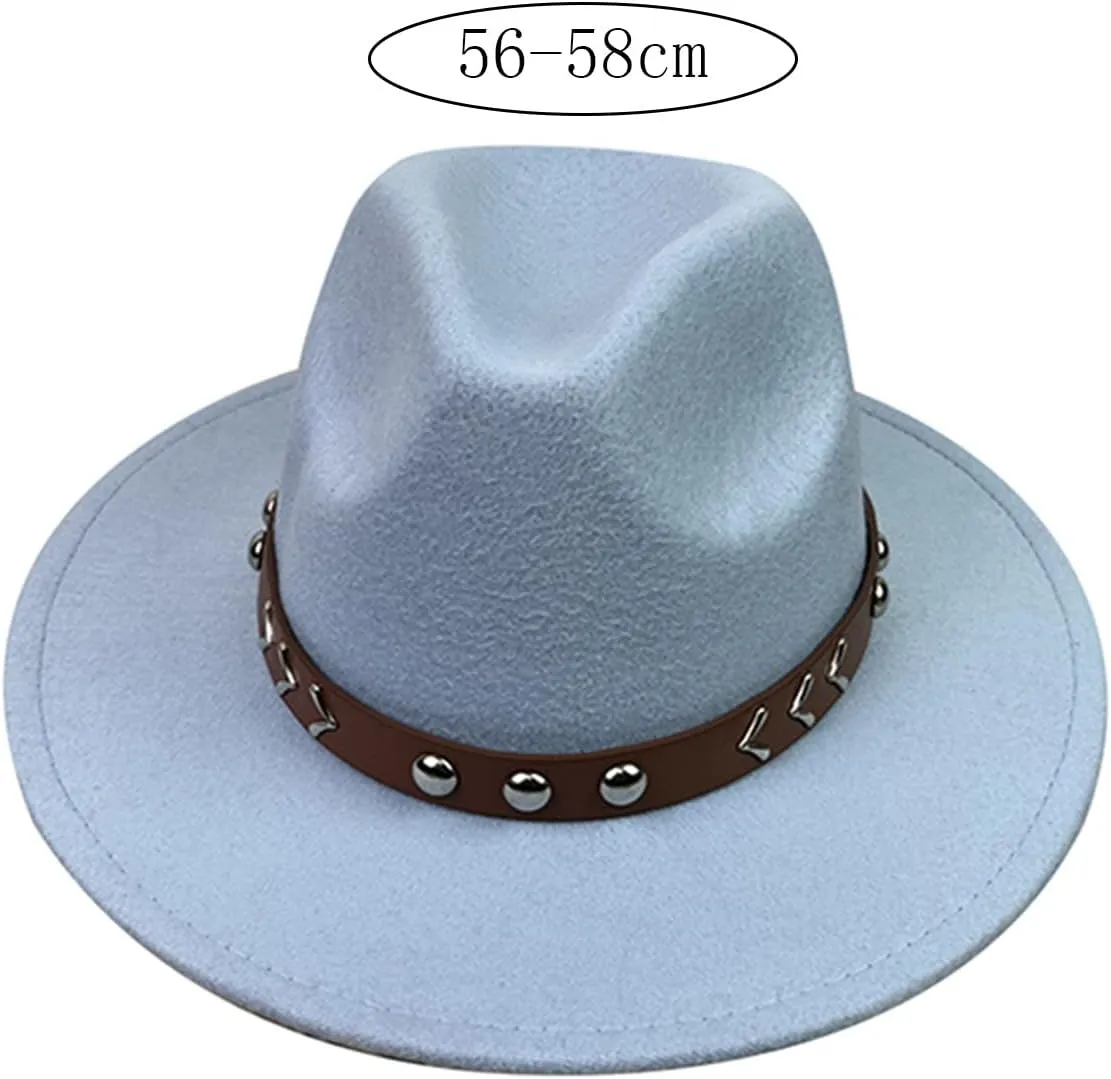 Women Men Wool Panama Hat Travel Fedora Beach Hat Fall Casual Wide Brim Church Hat