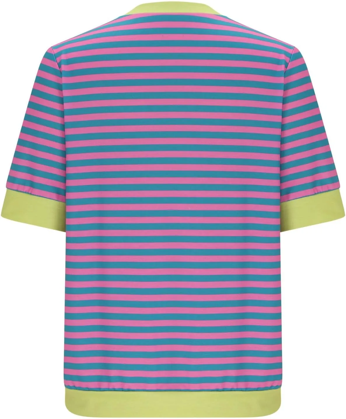Women Oversized Striped Short Sleeve T-Shirts Color Block Crew Neck Loose Pullover Shirt Trendy Casual Summer Tee Tops