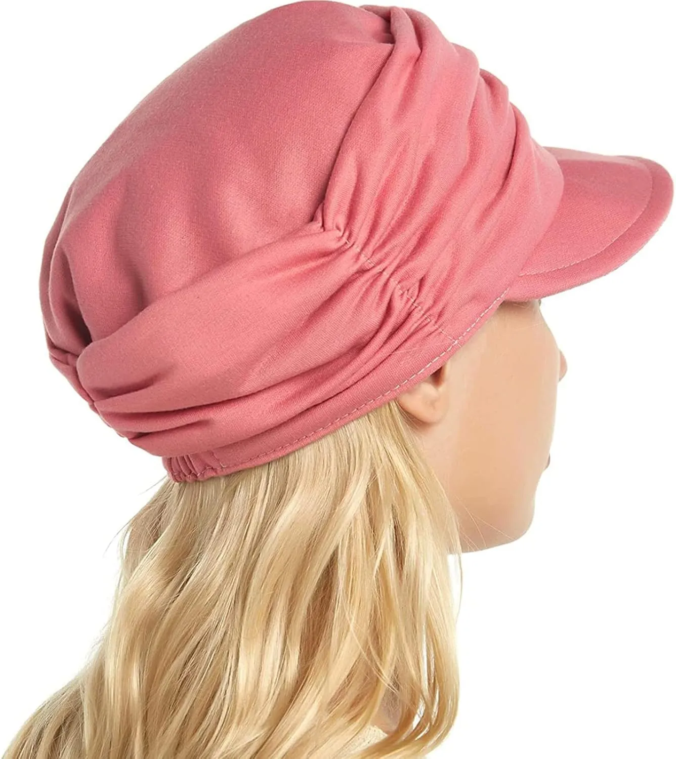 Women Ruched Tongue Dome Sun Hat Solid Color Soft Baseball Cap Stretch Lightweight Hat