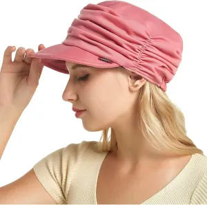 Women Ruched Tongue Dome Sun Hat Solid Color Soft Baseball Cap Stretch Lightweight Hat