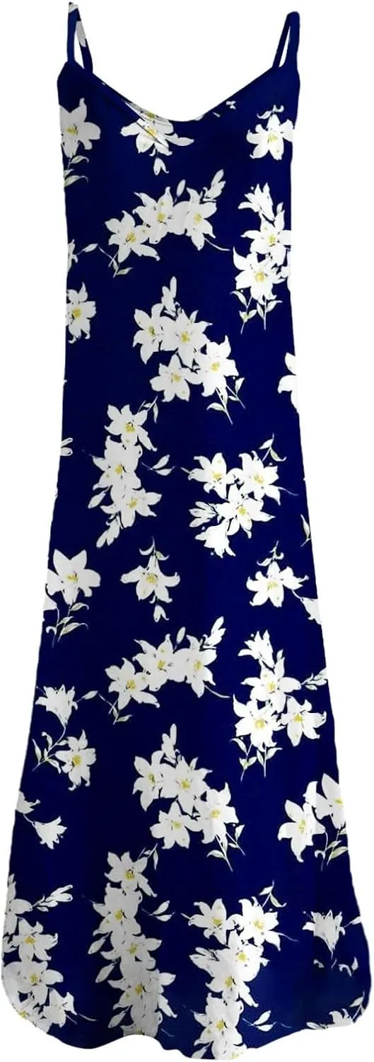 Women Summer Casual Short Sleeve Dresses Long Skirt Casual Flower Sleeveless Flutter Short Sleeve V Neck Button Down