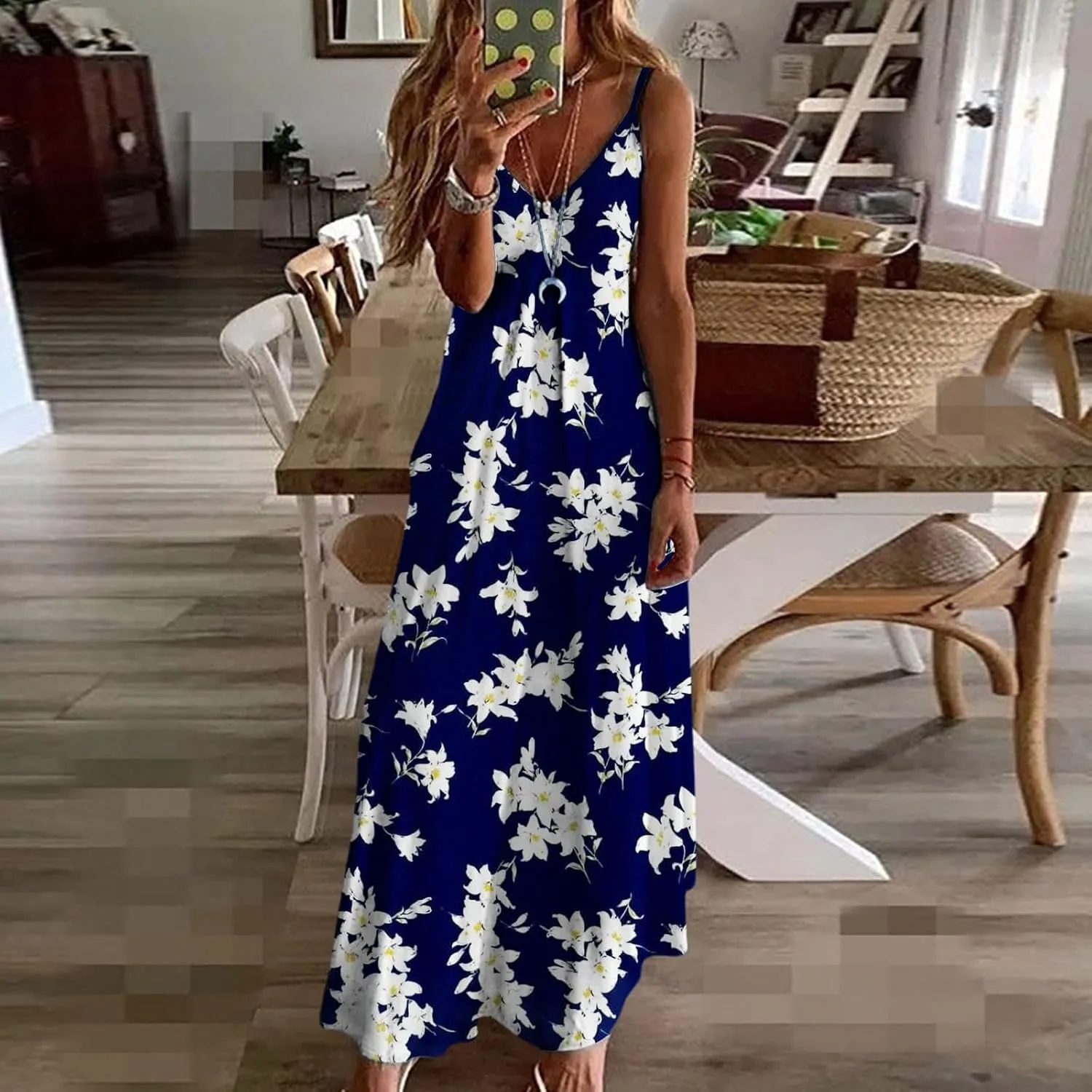 Women Summer Casual Short Sleeve Dresses Long Skirt Casual Flower Sleeveless Flutter Short Sleeve V Neck Button Down