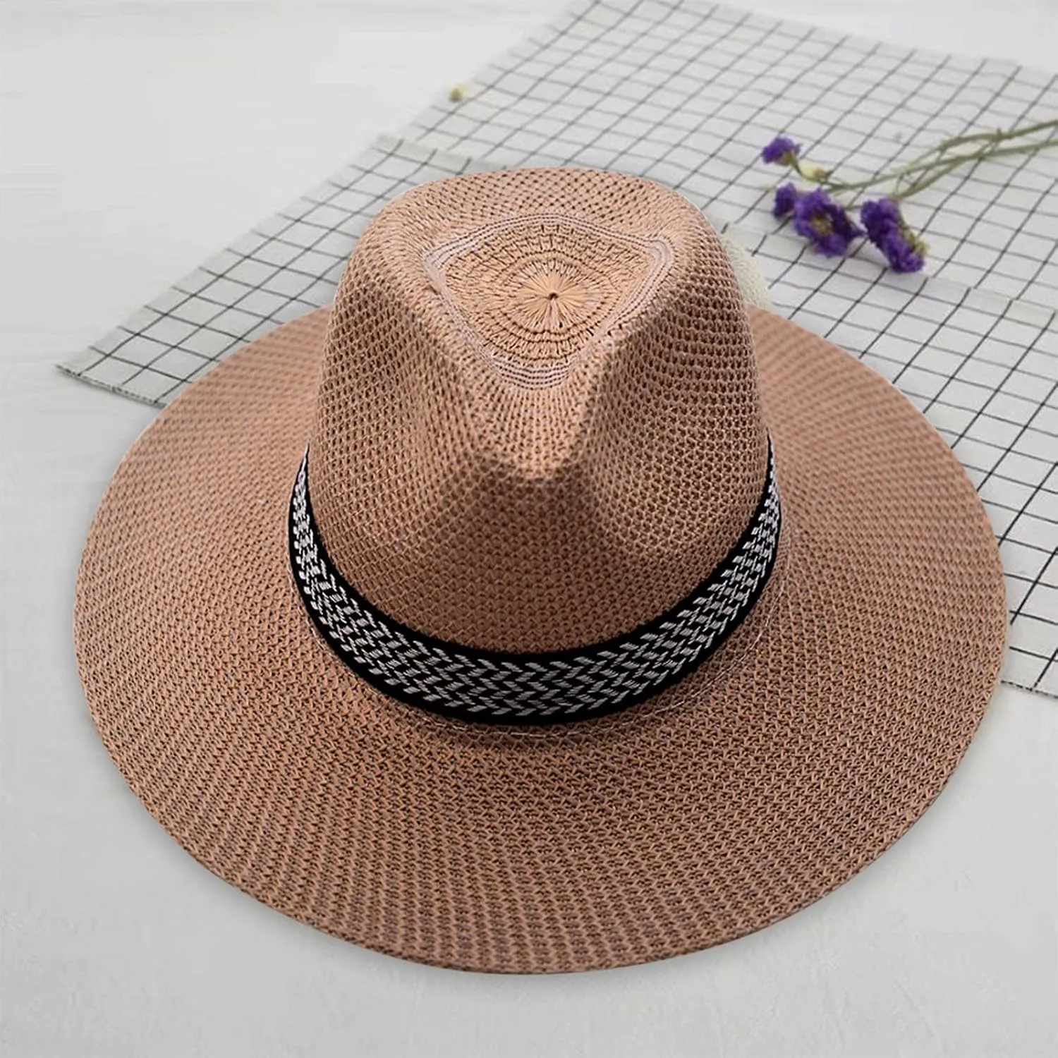 Women Sun Hat Summer Foldable Packable Wide Brim Summer Beach Hat Ladies Straw Hats with Brim Caps