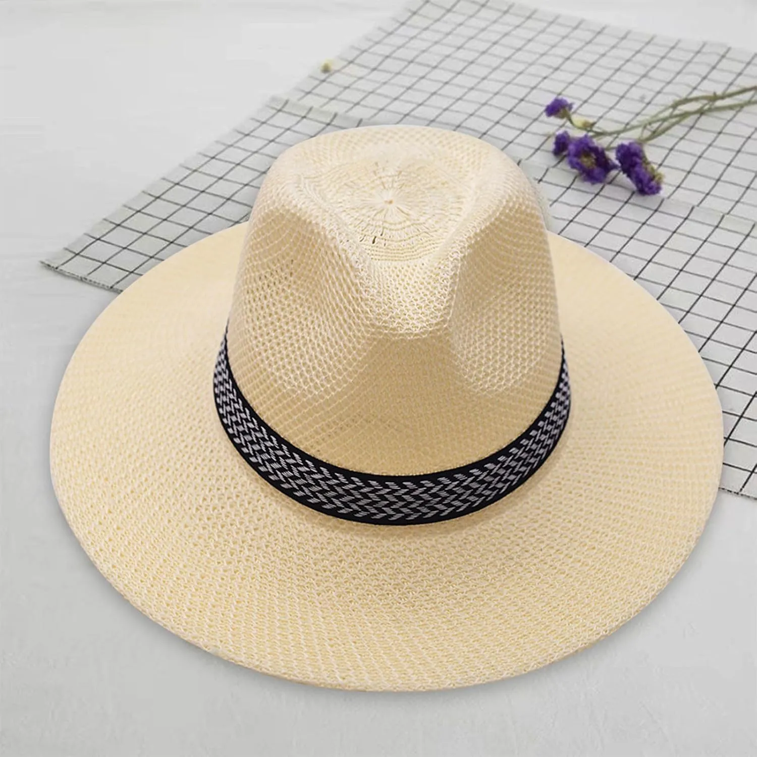 Women Sun Hat Summer Foldable Packable Wide Brim Summer Beach Hat Ladies Straw Hats with Brim Caps