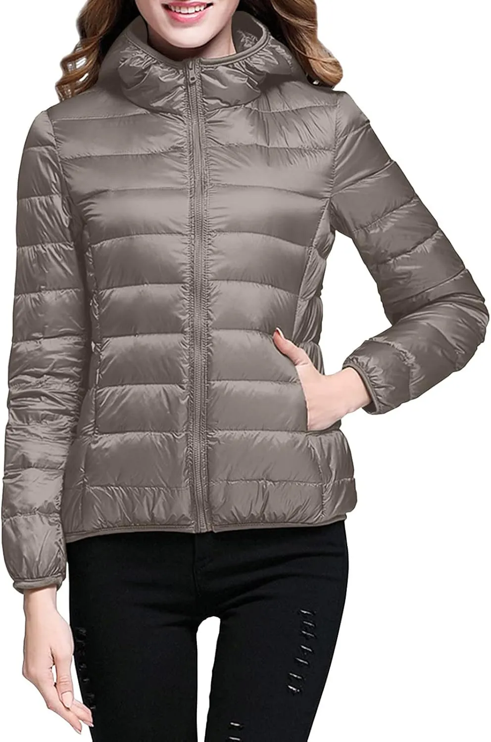 Women Warm Waterproof Lightweight Jacket Hooded Windproof Winter Coat With Womens Utility Jacket Hooded