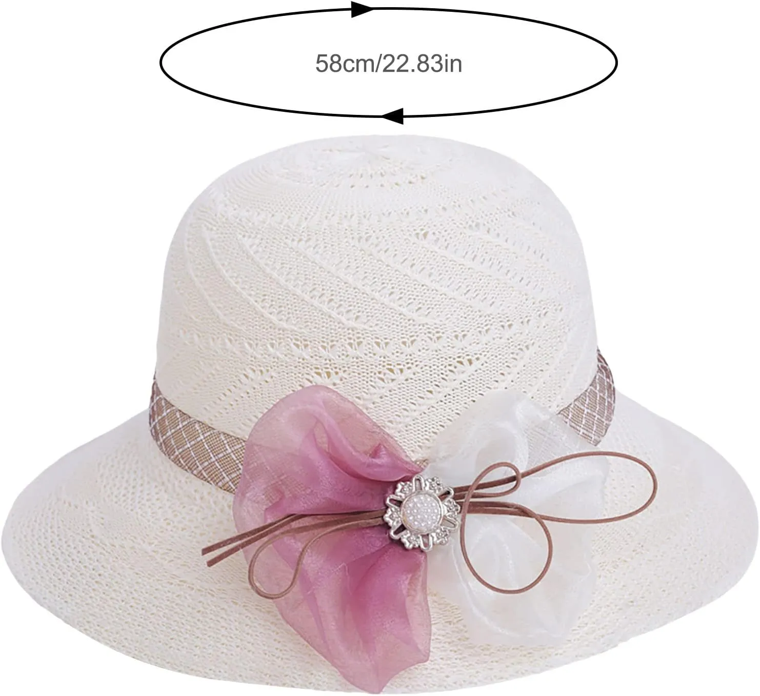 Women's Beach Straw Hat Sun Visor Hat for Women Panama Roll Up Hat Foldable Beach Sun Hat Straw Bucket Hat