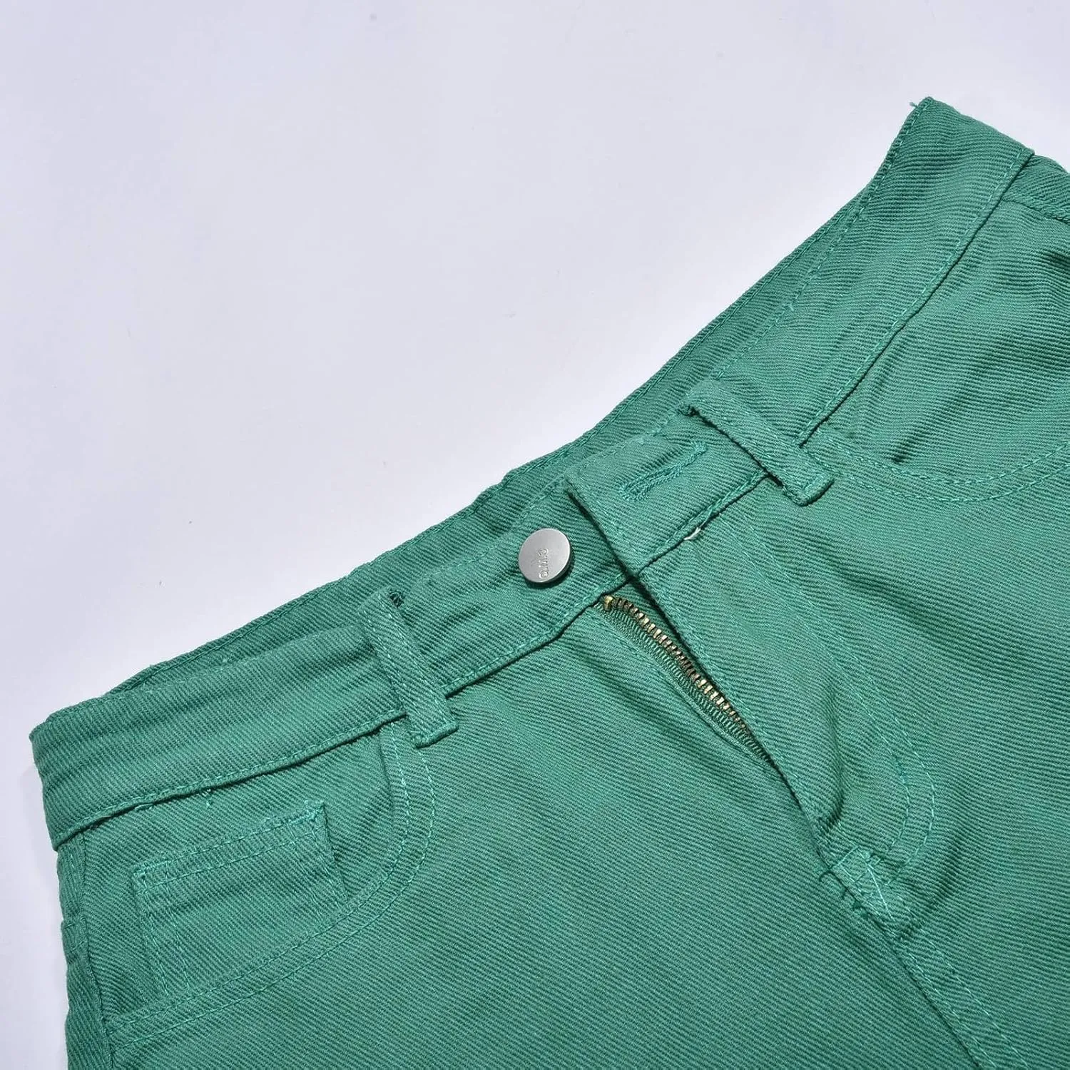 Womens Bermuda Shorts Casual Summer High Waisted Shorts Straight Leg Knee Length Jeans Twill Shorts with Pockets