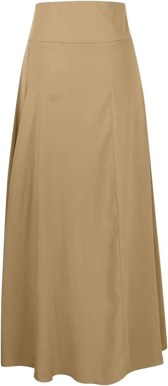 Womens Casual Skirt Casual Flowy Skirt Irregular Lower Hem Midi Skirts Front Cross Skirts Solid Fashion Skirt