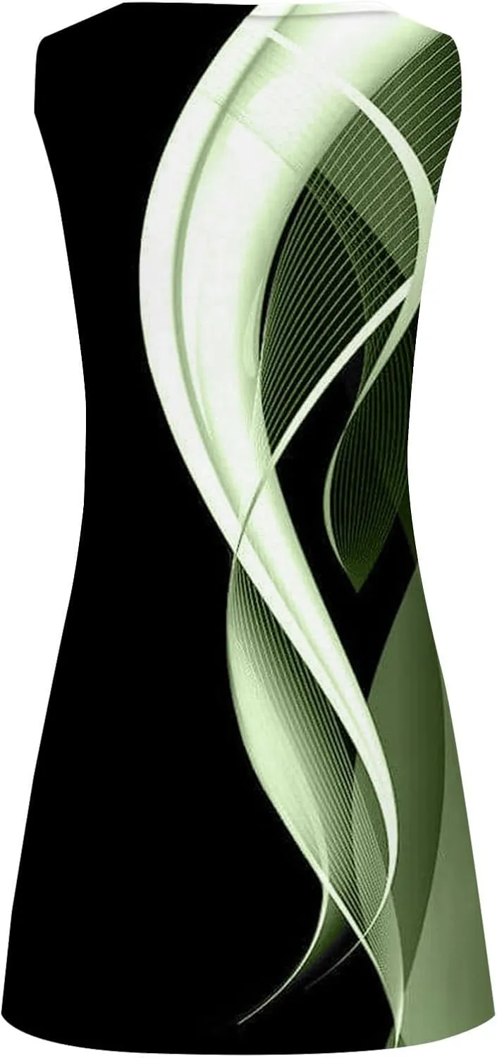 Women's Casual Summer Sleeveless Dress Sun Dresses for Women 2025 Vacation Beach Casual Summer Sundresses Sleeveless