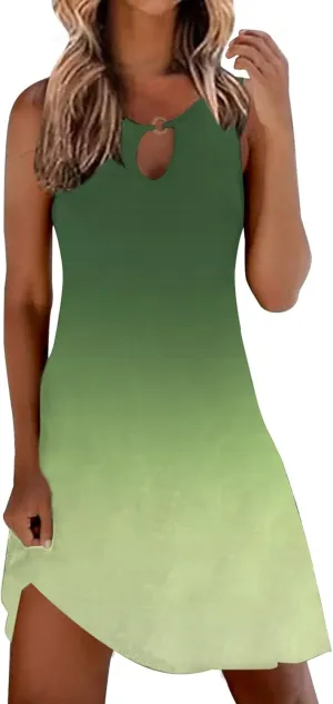 Women's Casual Summer Sleeveless Dress Sun Dresses for Women 2025 Vacation Beach Casual Summer Sundresses Sleeveless